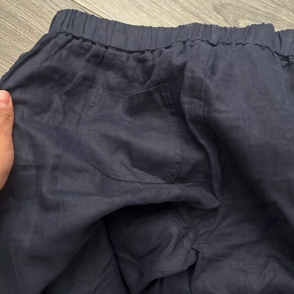 Quince Women's Blue 100% Linen Pants - Picture 4 of 5